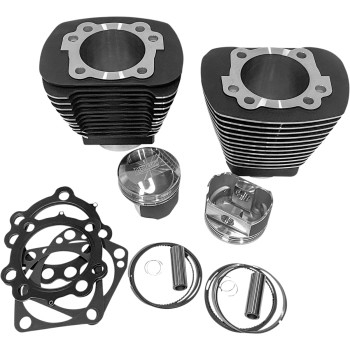 Revolution Performance - Revolution Performance Bolt-On Big Bore Kit (85in. Domed) - Bore 3-9/16in. - 10.3:1 Compression - Black w/ highlighted fins - RP201-204W
