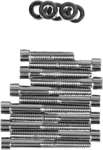 Drag Specialties - Drag Specialties Cam Cover Chrome Socket-Head Bolt Set - Smooth - MK249S