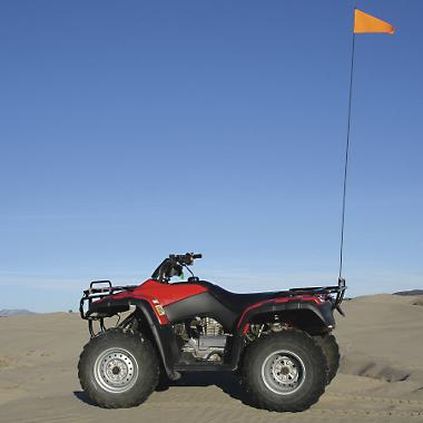 Safety Vehicle Emblem - Safety Vehicle Emblem Flag With Black Fiberglass Pole - 7ft. pole (2-pc.) - 10B BLACK