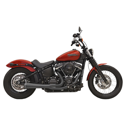Bassani Manufacturing - Bassani Manufacturing Road Rage 2-Into-1 Exhaust System - Black with Full Black Heat Shields - 1S72RB