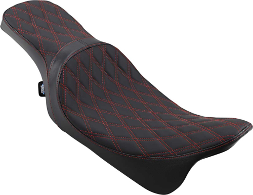 Drag Specialties - Drag Specialties Predator 2-Up Double Diamond Seats - Red Thread - 0801-1272