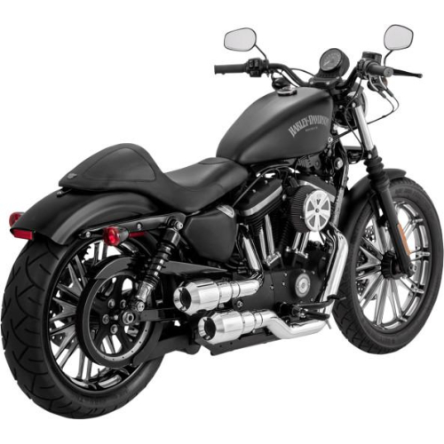Vance & Hines - Vance & Hines Hi-Output Grenades 2-Into-2 Exhaust - Chrome with Chrome End Caps - 16854