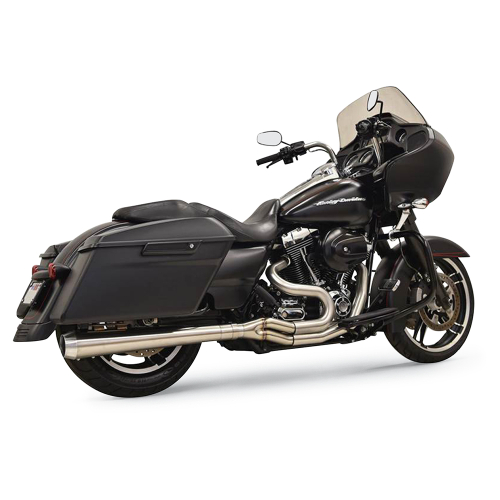 Bassani Manufacturing - Bassani Manufacturing Long Road Rage III Stainless 2-Into-1 Exhaust System - 4-1/8in. Megaphone - 1F11SS