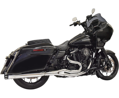 Bassani Manufacturing - Bassani Manufacturing Road Rage 2-Into-1 Exhaust for High-Performance Motors - Chrome - 1F78T
