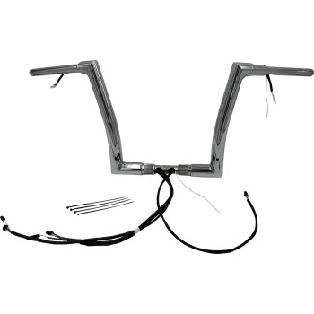Fat Baggers, Inc. - Fat Baggers, Inc. 1-1/2in. Plug and Play EZ Install Flat Top Handlebar Kit - Chrome - 602312