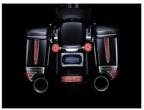Kuryakyn - Kuryakyn Spear LED Rear Saddlebag Accents - Gloss Black - 6907