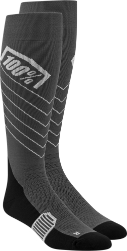 100% - 100% Hi Side Riding Socks - 20054-00002 - Gray - LG-XL