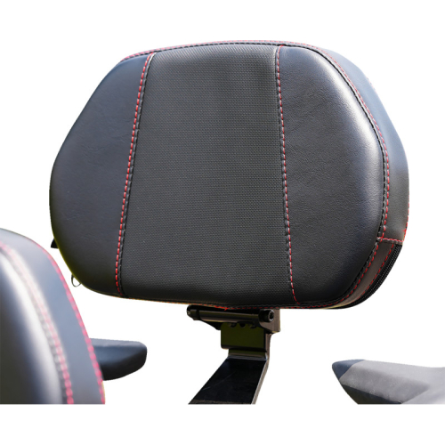 Show Chrome - Show Chrome Grande Backrest - Passenger - Black with Red Stitching - 41-420GCRED