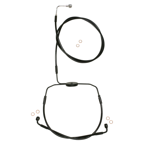 Magnum - Magnum Black Coated XR Stainless Lower Front Brakeline Kit with Black Fittings - 52in. Total Length - SBB1110-00