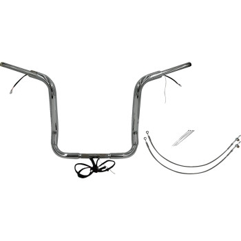 Fat Baggers, Inc. - Fat Baggers, Inc. 1-1/2in. Plug and Play EZ Install Round Top Handlebar Kit - Chrome - 802516