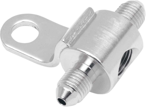 Goodridge - Goodridge Chrome Rear Junction Block with Brake Light Switch Mount - 1/8in. NPT Threads - CM-001