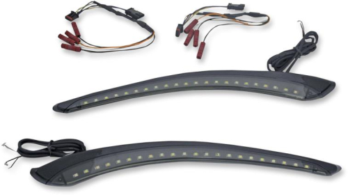 Custom Dynamics - Custom Dynamics Batwing LED Fairing Trim - Gloss Black - CD-BFT-14-B