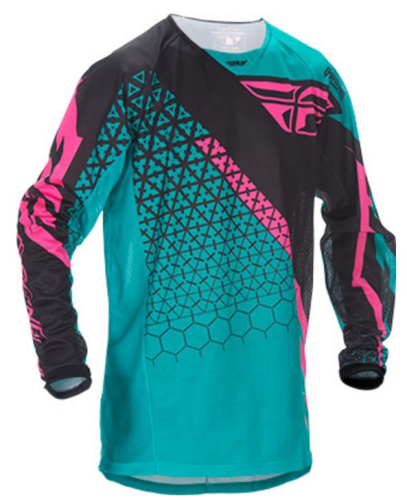 Fly Racing - Fly Racing Kinetic Trifecta Mesh Youth Jersey - 370-325YX - Teal/Pink/Black - X-Large