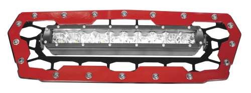 ModQuad - ModQuad Front Grill with 10in. Light Bar - Black/Red - GEN-FGLS-RD