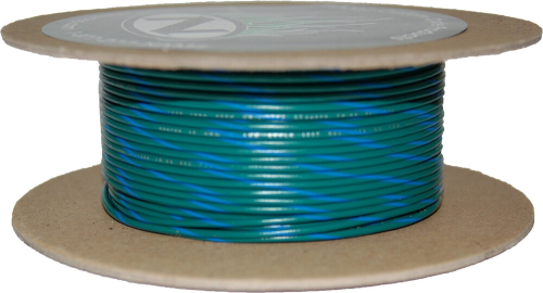 Namz - Namz 100-Foot OEM Color Wire Spool - 20 Gauge - Green/Blue Stripe - NWR-56-100-20