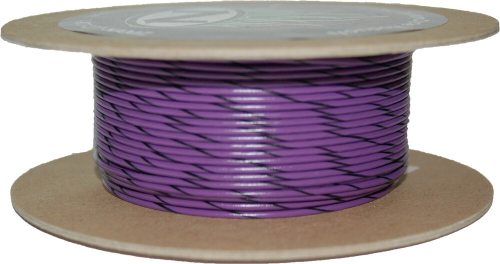 Namz - Namz 100-Foot OEM Color Wire Spool - 20 Gauge - Violet/Black Stripe - NWR-70-100-20