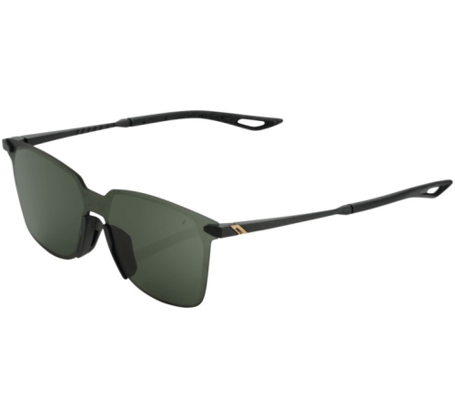 100% - 100% Legere UltraCarbon Square Sunglasses - 60020-00001 - Matte Black / Gray/Green Lens - OSFM