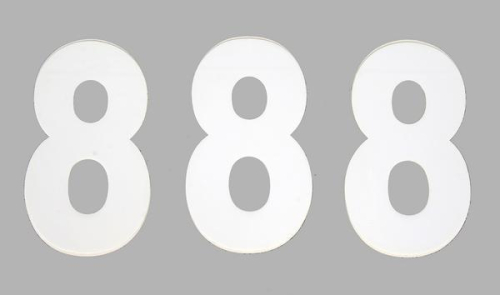 Factory Effex - Factory Effex Mini Pro Number 4in. - No.8 - White - FX04-2568