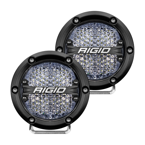 RIGID Industries - RIGID Industries 360-Series 4" LED Off-Road Fog Light Diffused Beam w/White Backlight - Black Housing