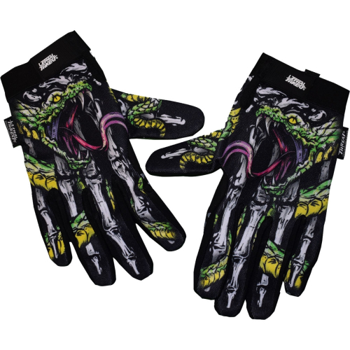 Lethal Threat - Lethal Threat Snake Bite Gloves - GL15019L - Black/White/Green - Large