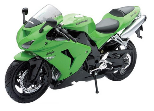 New Ray Toys - New Ray Toys Street Bike 1:12 Scale Motorcycle - Kawasaki ZX10R 2006 - Green - 42443A