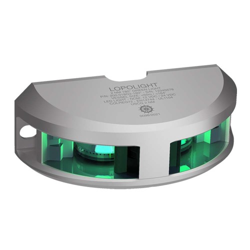 Lopolight - Lopolight 180&deg; Navigation Light - 2nm f/Vessel Up To 164' (50M) - Green w/Silver Housing
