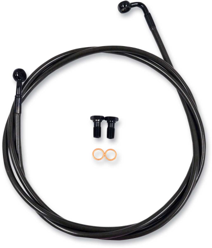 LA Choppers - LA Choppers Midnight Braided Brake Lines - 15-17in. Ape Hangers - LA-8310B16M