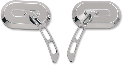 Drag Specialties - Drag Specialties Large Oval Mirrors - Left - 60-6232LBL1