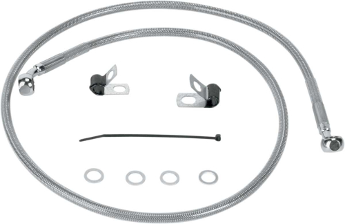 Drag Specialties - Drag Specialties Standard Length Front Stainless Steel Brake Line Kit - Clear - 660310