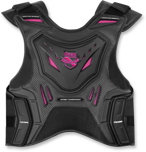 Icon - Icon Stryker Womens Vest - 2701-0514 - Black/Pink - Lg-XL