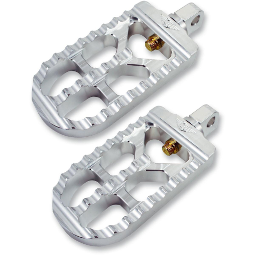 Joker Machine - Joker Machine Adjustable Serrated Long Footpeg - 4-1/2in L x 2-1/2in W x 1in Thick - Raw Aluminum - 08-56-5