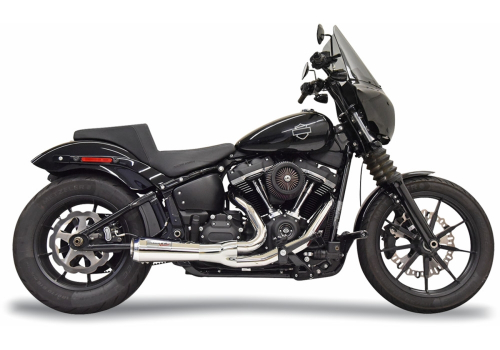 Bassani Manufacturing - Bassani Manufacturing 2-into-1 Ripper Short Exhaust System - 49-State - Chrome - 1S73E