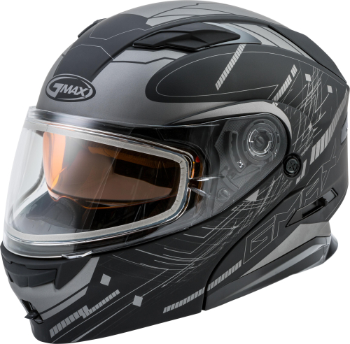 G-Max - G-Max MD-01S Wired Helmet - G2014556 TC-17 - Matte Black/Silver - Large