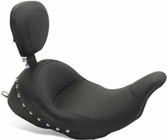 Mustang - Mustang LowDown Solo Seat with Driver Backrest with Chrome Studs - 79911