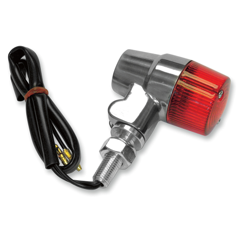 K&S Technologies - K&S Technologies Polished Aluminum Marker Lights - Round #3 with Red Lens - Dual Filament - 25-8621