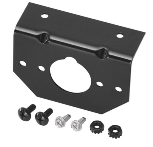 Cequent - Cequent 4/5/6-Way Round Mounting Bracket w/Hardware - Car End - Black - 54-18137