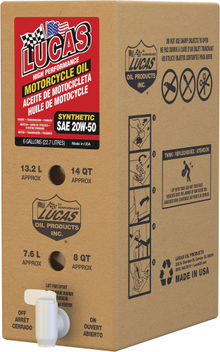 Lucas Oil - Lucas Oil High-Performance Synthetic Motorcycle Engine Oil - 20W50 - 6 gal. - 18043