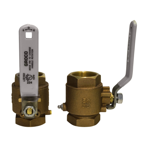 GROCO - GROCO 1-1/4" NPT Bronze In-Line Ball Valve