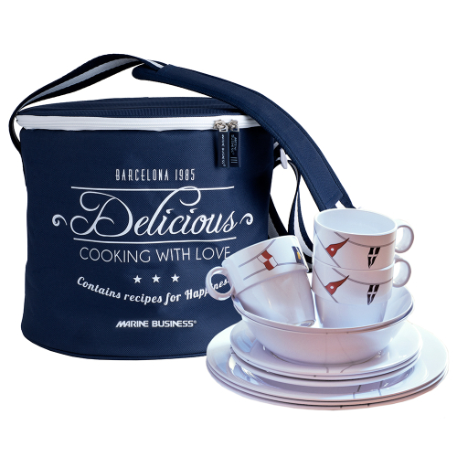 Marine Business - Marine Business Melamine Tableware &amp; Basket - REGATA - Set of 16