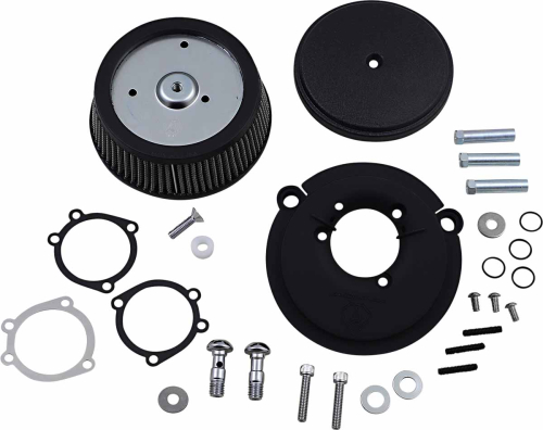 Arlen Ness - Arlen Ness Big Sucker Stage I Air Filter Kit with Cover and Stainless Steel Jacketed Filter - Black - 50-339