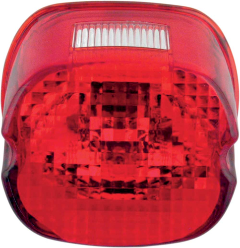Drag Specialties - Drag Specialties Laydown Taillight Lens with Top Tag Window - Red - 12-0402C
