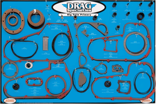 Drag Specialties - Drag Specialties Gasket, Seal and O-Ring Display for Big Twin 4 and 5 Speed Primaries - 9903-0101