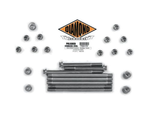 Diamond Engineering - Diamond Engineering Transmission Side Cover 12-Point Polished Stainless Engine Bolt Kit - PB823S
