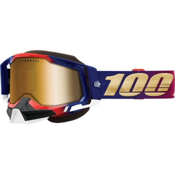 100% - 100% Racecraft 2 Snow Goggles - 50012-00006 - United/Red/White/Blue /  Gold Mirror Lens - OSFM