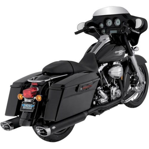 Vance & Hines - Vance & Hines Monster Oval Slip-Ons - Black with Chrome Tips - 46755