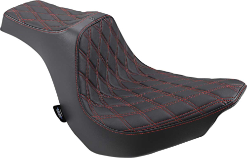 Drag Specialties - Drag Specialties Predator III Seat - Double Diamond - Red Thread - 0802-1190