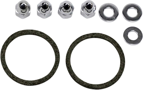 James Gasket - James Gasket Exhaust Port Gasket Kit - Graphite Wire Gaskets, Chrome Acorn Nuts and Washers - EV-1