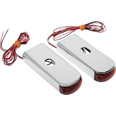 Alloy Art - Alloy Art Fender Strut LED Marker Lights - Chrome with Red LED - Red Lens - DSL8-3