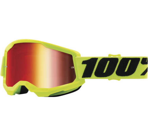 100% - 100% Strata 2 Goggles - 50028-00003 - Yellow / Red Mirror Lens - OSFM
