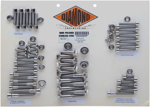 Diamond Engineering - Diamond Engineering OEM-Style Polished Stainless Engine Kit - DE6508H
